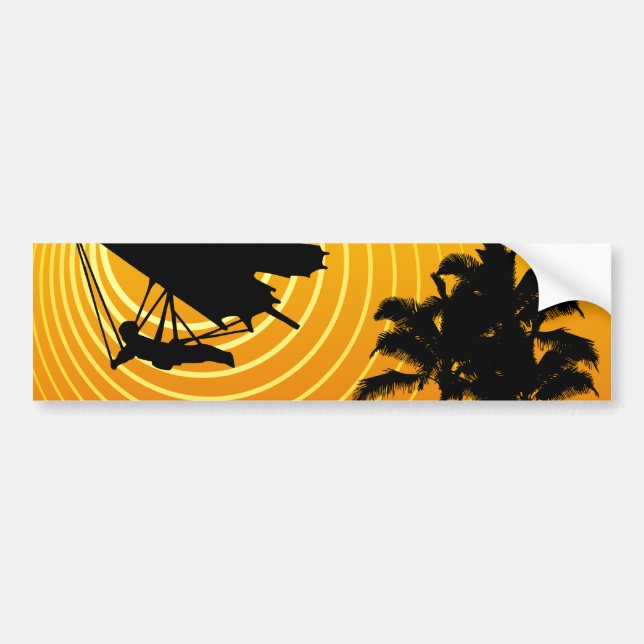 sun scene hang gliding bumper sticker (Front)