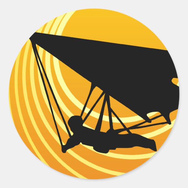 sun scene hang gliding classic round sticker (Front)