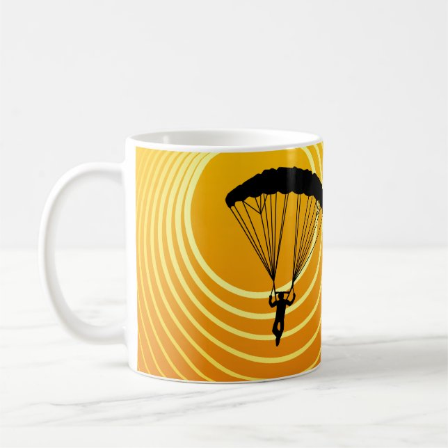 sun scene skydiver coffee mug (Left)