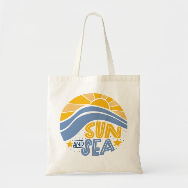 Sun, Sea and Summer Beach Tote Bag (Front)