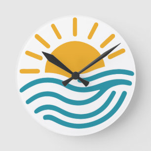 Sun & Sea Round Clock