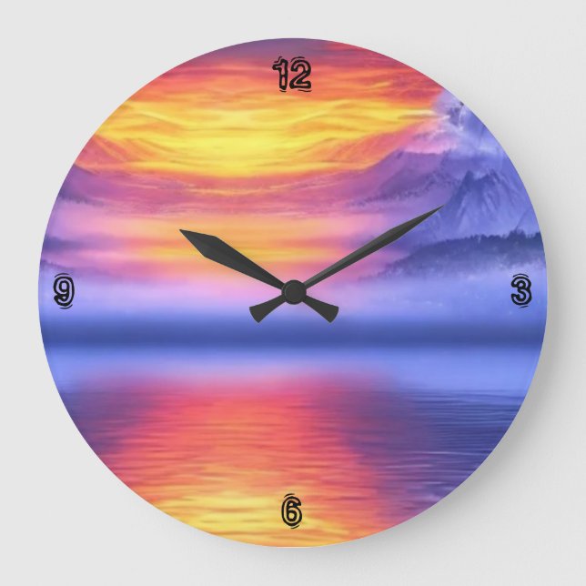 Sun set Acrylic Wall Clock (Front)