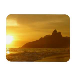 Sun Set at Ipanema Beach Brazil Magnet