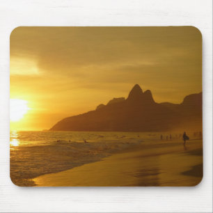Sun Set at Ipanema Beach Brazil Mouse Pad