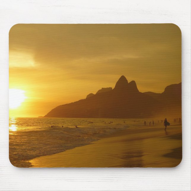 Sun Set at Ipanema Beach Brazil Mouse Pad (Front)