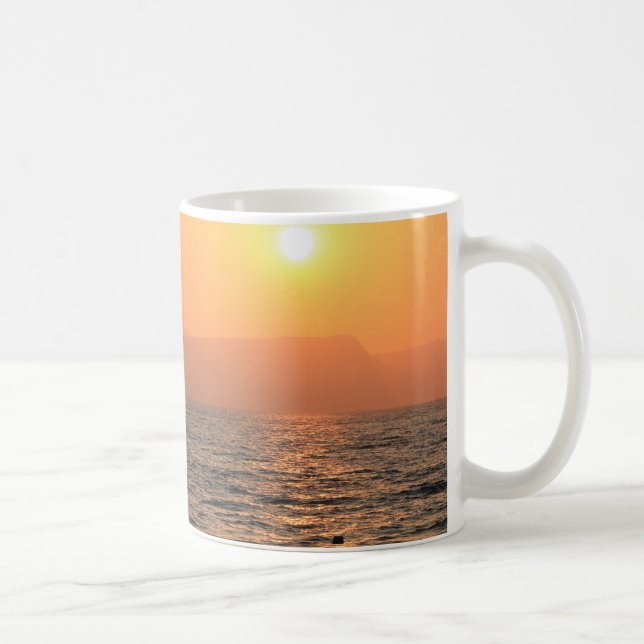 sun set in the Galilee sea Coffee Mug (Right)