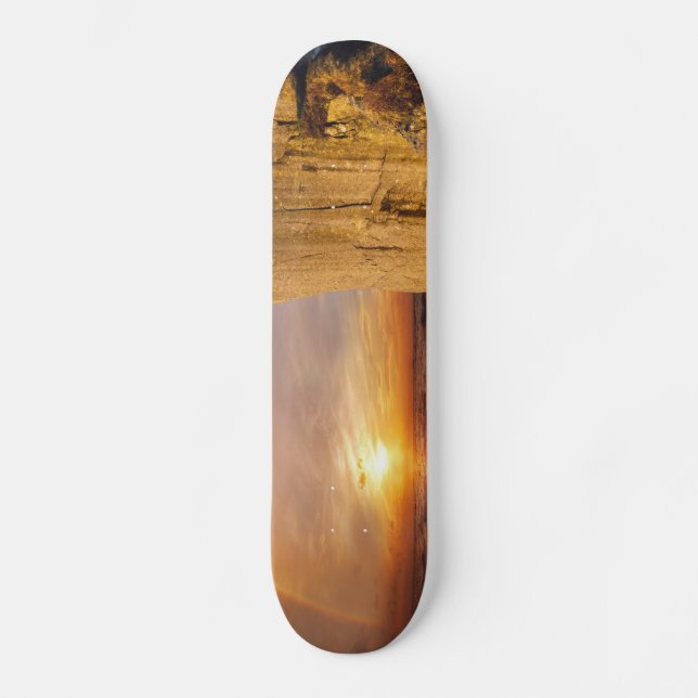 Sun Set Sea Cliff Skateboard (Front)