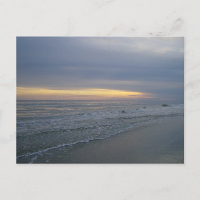 Sun Setting Along the Seashore Postcard (Front)