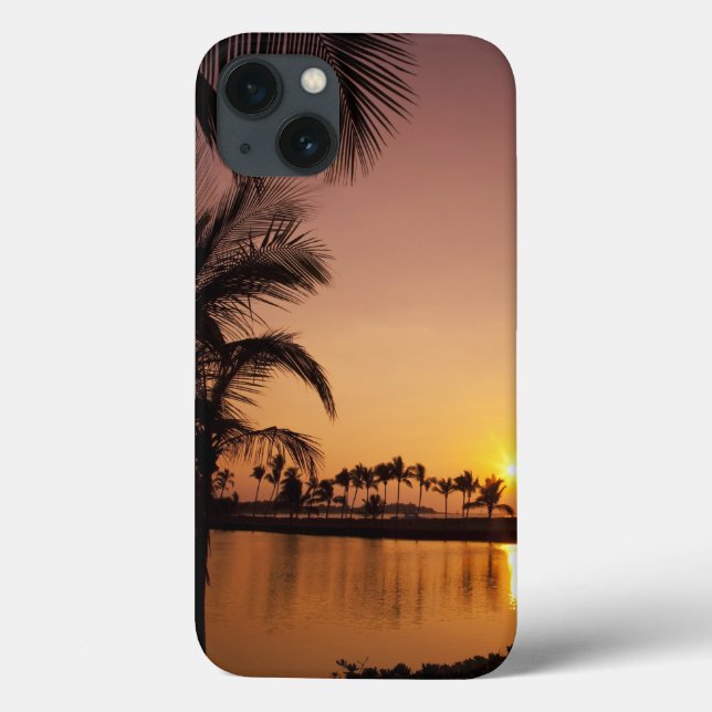 Sun setting on Anaeho'omalu Bay, Big Island, Case-Mate iPhone Case (Back)
