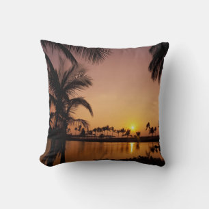 Sun setting on Anaeho'omalu Bay, Big Island, Cushion