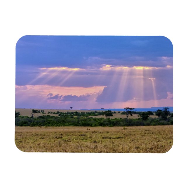 Sun setting on the Masai Mara. Magnet (Horizontal)