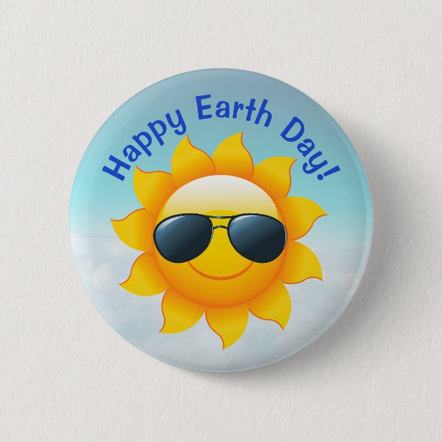 Sun & Shades Earth Day 6 Cm Round Badge (Front)