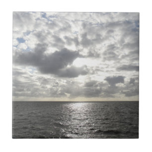 Sun Shining Through Clouds Ceramic Tile