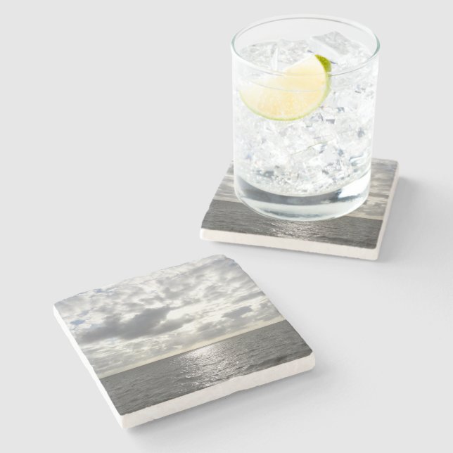 Sun Shining Through Clouds Stone Coaster (Side)