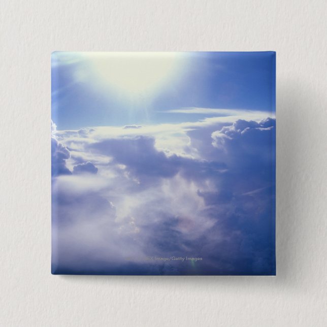 Sun shinning through clouds 15 cm square badge (Front)