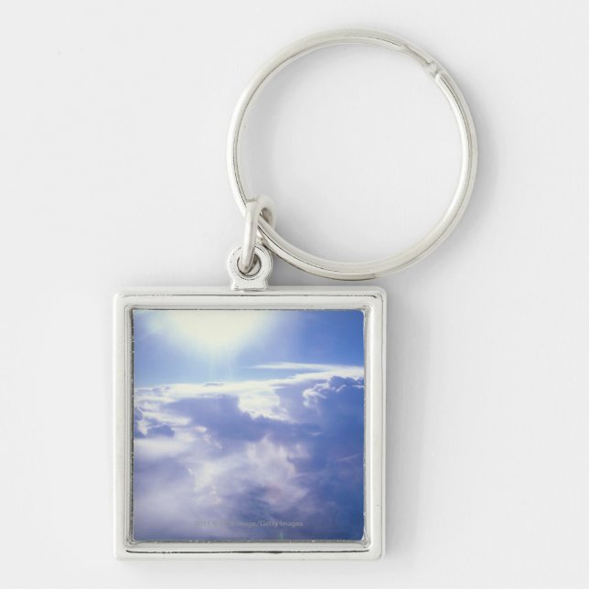 Sun shinning through clouds key ring (Front)