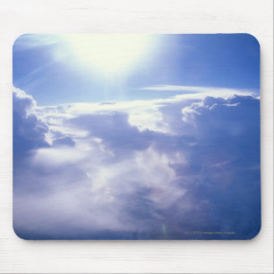 Sun shinning through clouds mouse pad
