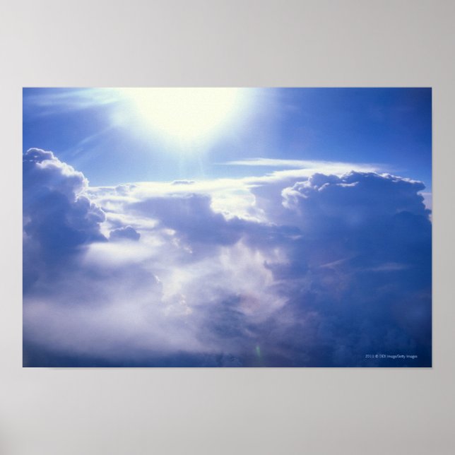 Sun shinning through clouds poster (Front)