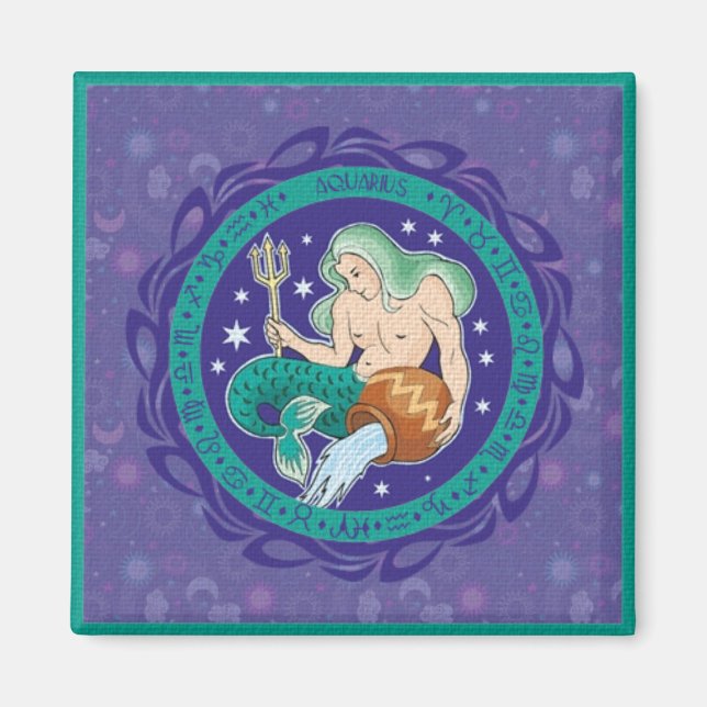 Sun Sign Aquarius Magnet (Front)