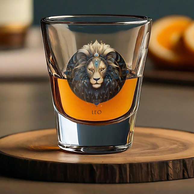 Sun Sign Modern Astrology Symbol Name Fantasy Leo Shot Glass (Creator Uploaded)