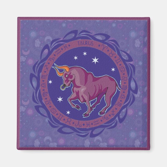 Sun Sign Taurus Magnet (Front)