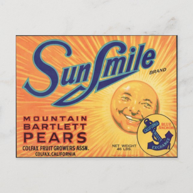 Sun Smile Brand Postcard (Front)