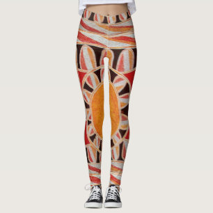 SUN SOLAR ENERGY Abstract Geometric Red Orange Leggings