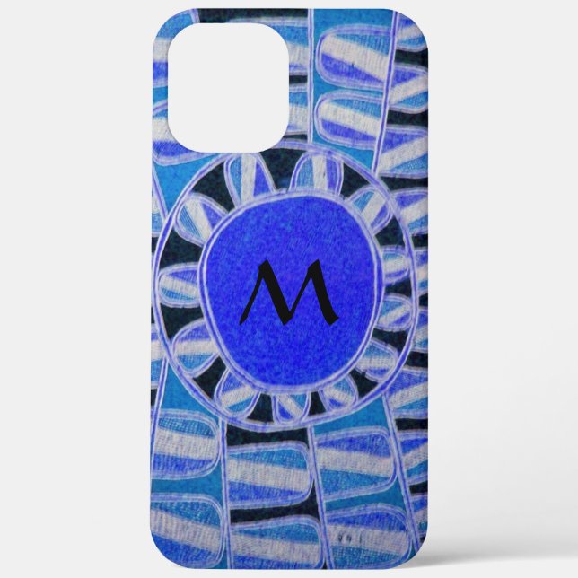 SUN SOLAR ENERGY MONOGRAM Blue White Black Case-Mate iPhone Case (Back)