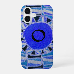 SUN SOLAR ENERGY MONOGRAM Blue White Black iPhone 16 Case