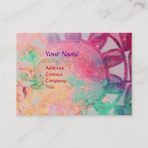 SUN SOLAR ENERGY MONOGRAM pink fuchsia black Business Card