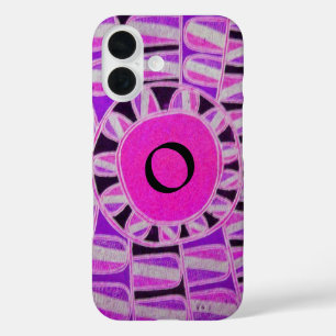 SUN SOLAR ENERGY MONOGRAM Pink Purple Black iPhone 16 Case