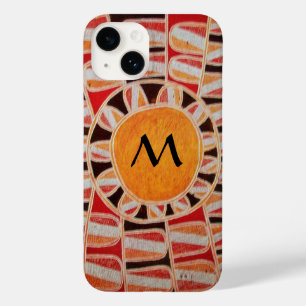 SUN SOLAR ENERGY MONOGRAM yellow orange red black Case-Mate iPhone 14 Case