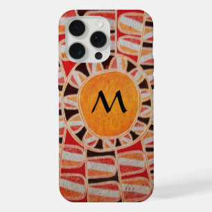 SUN SOLAR ENERGY MONOGRAM yellow orange red black iPhone 15 Pro Max Case