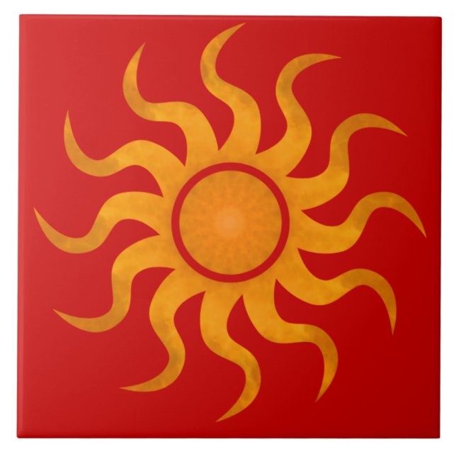 Sun Spicy Red Tile - Large (Front)
