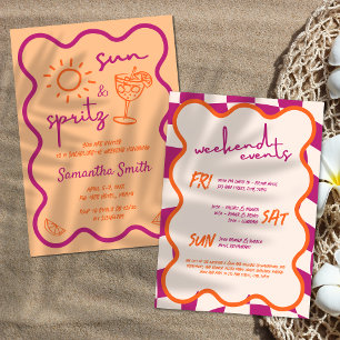 Sun & Spritz Bachelorette Weekend Hand Drawn Invitation