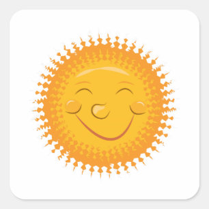 Sun Square Sticker