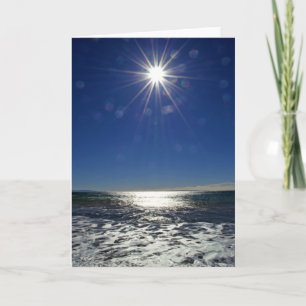 Sun Star Bursting Over the Ocean Note Card