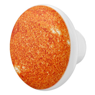 Sun Star Solar System Orange Yellow Planet Hot Ceramic Knob