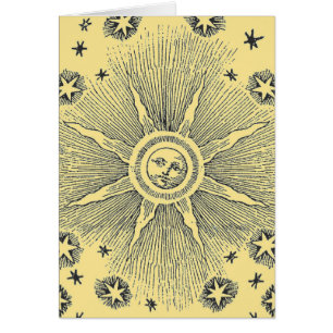 Sun Stars Antique Night Sky Mediaeval Zodiac