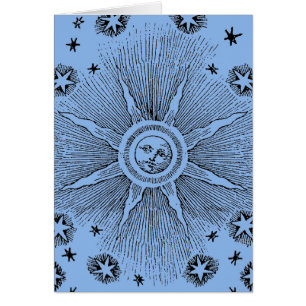 Sun Stars Antique Night Sky Mediaeval Zodiac