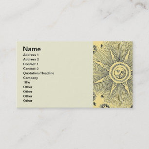 Sun Stars Antique Night Sky Mediaeval Zodiac Business Card
