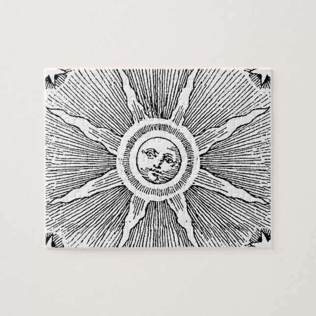 Sun Stars Antique Night Sky Mediaeval Zodiac Jigsaw Puzzle (Horizontal)