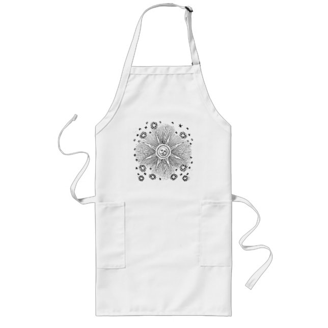 Sun Stars Antique Night Sky Mediaeval Zodiac Long Apron (Front)