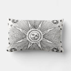 Sun Stars Antique Night Sky Mediaeval Zodiac Lumbar Cushion