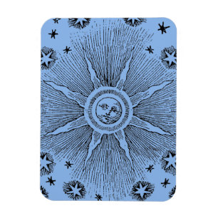 Sun Stars Antique Night Sky Mediaeval Zodiac Magnet