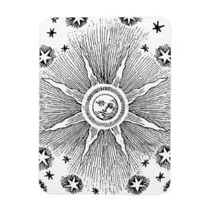 Sun Stars Antique Night Sky Mediaeval Zodiac Magnet