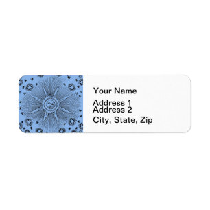 Sun Stars Antique Night Sky Mediaeval Zodiac Return Address Label