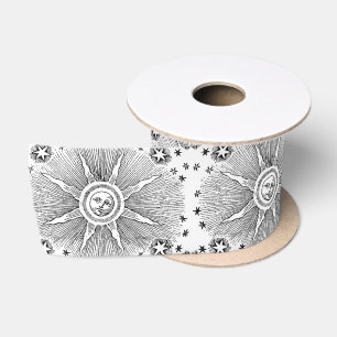 Sun Stars Antique Night Sky Mediaeval Zodiac Satin Ribbon