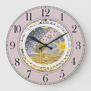 Sun Stars Celestial Lavender  Large Clock