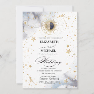 Sun Stars Celestial Wedding Invitation